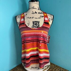 BONGO Multicolor Striped Tank Top NWT!